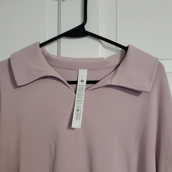 NWT Lululemon Softstreme Pique Oversized Polo Long Sleeve Polo Sz L Mink